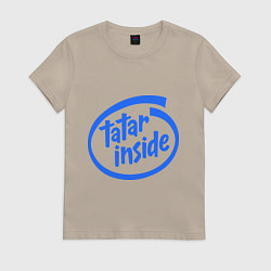 Футболка хлопковая женская Tatar inside, цвет: миндальный