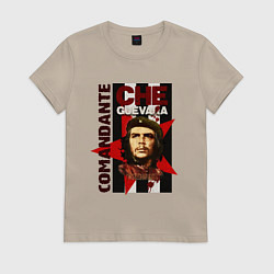 Футболка хлопковая женская Comandante, цвет: миндальный