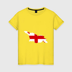 Футболка хлопковая женская Грузия (Georgia), цвет: желтый