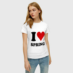 Футболка хлопковая женская I love spring - Я люблю весну, цвет: белый — фото 2