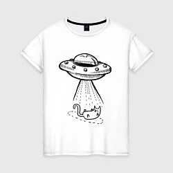 Женская футболка Ufo cat