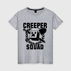 Футболка хлопковая женская Creeper Squad, цвет: меланж