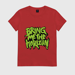 Футболка хлопковая женская Bring me the horizon, цвет: красный