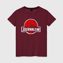 Футболка хлопковая женская Journalism, цвет: меланж-бордовый