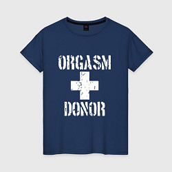 Женская футболка Orgasm + donor