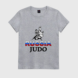 Футболка хлопковая женская Russia judo, цвет: меланж