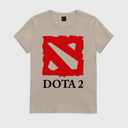 Футболка хлопковая женская Dota 2: Logo, цвет: миндальный