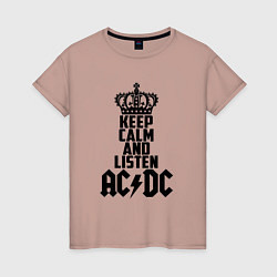 Женская футболка Keep Calm & Listen AC/DC