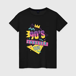Женская футболка Forever young 90s