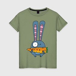 Женская футболка Заяц с морковкой