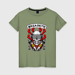Футболка хлопковая женская Megadeth Rocker, цвет: авокадо