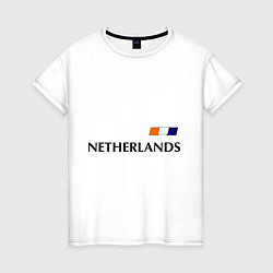 Футболка хлопковая женская Сборная Нидерландов: 7 номер, цвет: белый