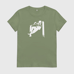 Женская футболка Street Workout - выход силой белый