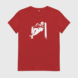 Женская футболка Street Workout - выход силой белый