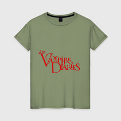 Футболка хлопковая женская The Vampire Diaries, цвет: авокадо