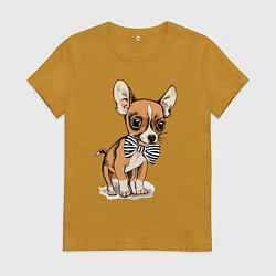 Женская футболка Чихуахуа с бабочкой