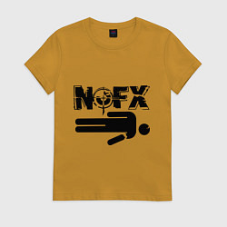 Футболка хлопковая женская NOFX crushman, цвет: горчичный
