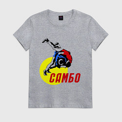 Футболка хлопковая женская Спортивное самбо, цвет: меланж