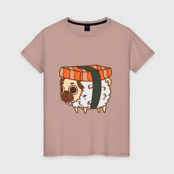 Женская футболка Мопс-суши