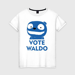 Футболка хлопковая женская Vote Waldo, цвет: белый