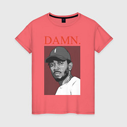 Футболка хлопковая женская Kendrick Lamar: DAMN, цвет: коралловый