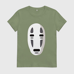Футболка хлопковая женская Безликий Бог Каонаси, цвет: авокадо