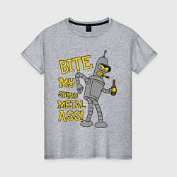Женская футболка Bite my shunny metal ass