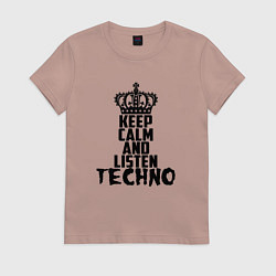 Женская футболка Keep Calm & Listen Techno