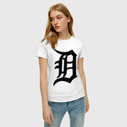 Футболка хлопковая женская Detroit Tigers, цвет: белый — фото 2