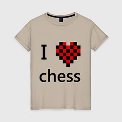 Женская футболка I love chess