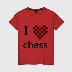 Женская футболка I love chess