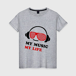 Женская футболка My music my life