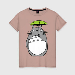 Женская футболка Totoro с зонтом