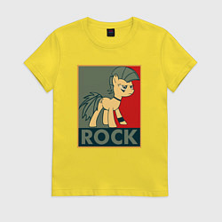 Футболка хлопковая женская Rock Pony, цвет: желтый