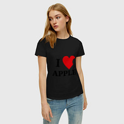 Футболка хлопковая женская Love Apple, цвет: черный — фото 2