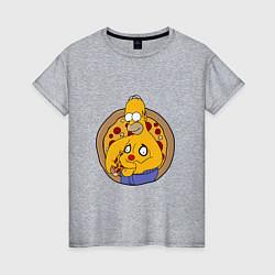 Женская футболка Гомер и пицца