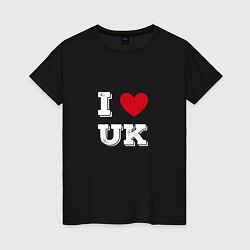 Женская футболка I love UK