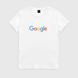 Футболка хлопковая женская Google, цвет: белый