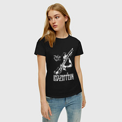 Футболка хлопковая женская Led Zeppelin, цвет: черный — фото 2