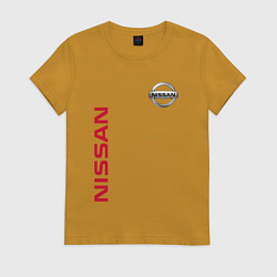 Футболка хлопковая женская Nissan Style, цвет: горчичный
