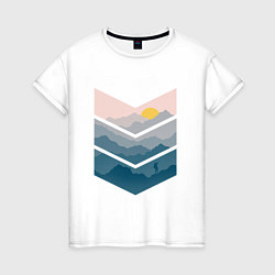 Женская футболка Рассвет в горах