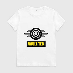 Футболка хлопковая женская Vault-tec, цвет: белый