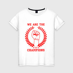 Футболка хлопковая женская We are tha Champions, цвет: белый