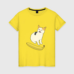 Женская футболка Cat no banana meme