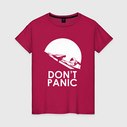 Футболка хлопковая женская Elon: Don't Panic, цвет: маджента