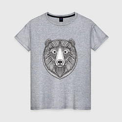 Женская футболка Расписной медведь
