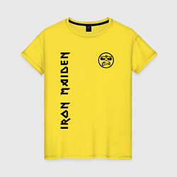 Футболка хлопковая женская Iron Maiden Style, цвет: желтый