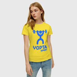 Футболка хлопковая женская Yopta Sport, цвет: желтый — фото 2