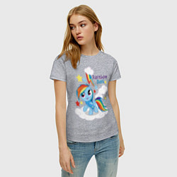 Футболка хлопковая женская Rainbow Dash, цвет: меланж — фото 2