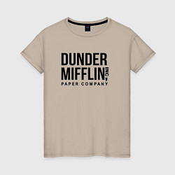 Футболка хлопковая женская Dunder Mifflin, цвет: миндальный